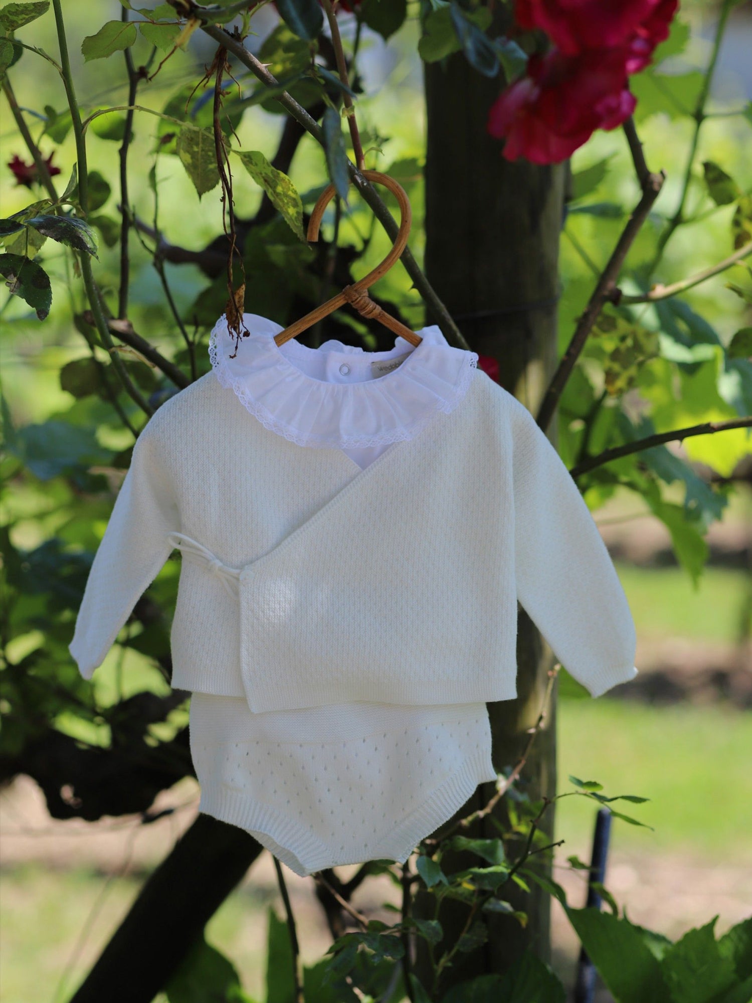 Gilet croisé tricoté en coton biologique
