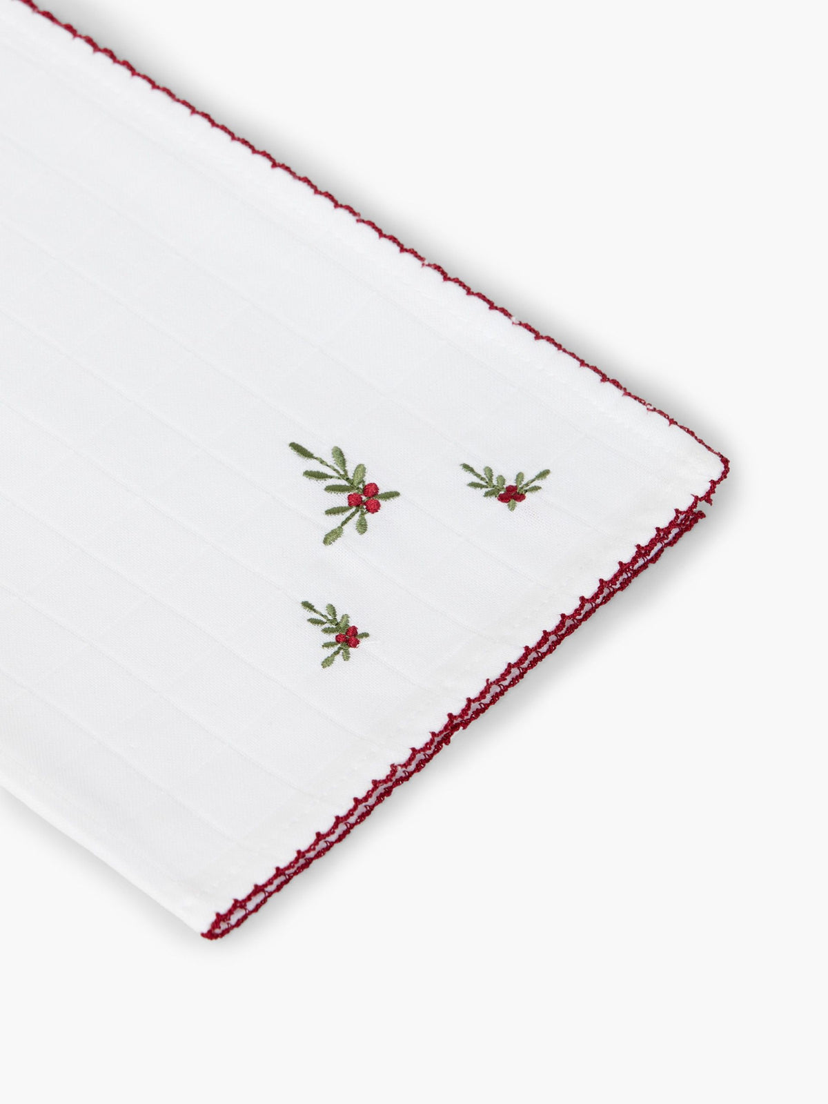 Lange en coton brodé – Motif houx