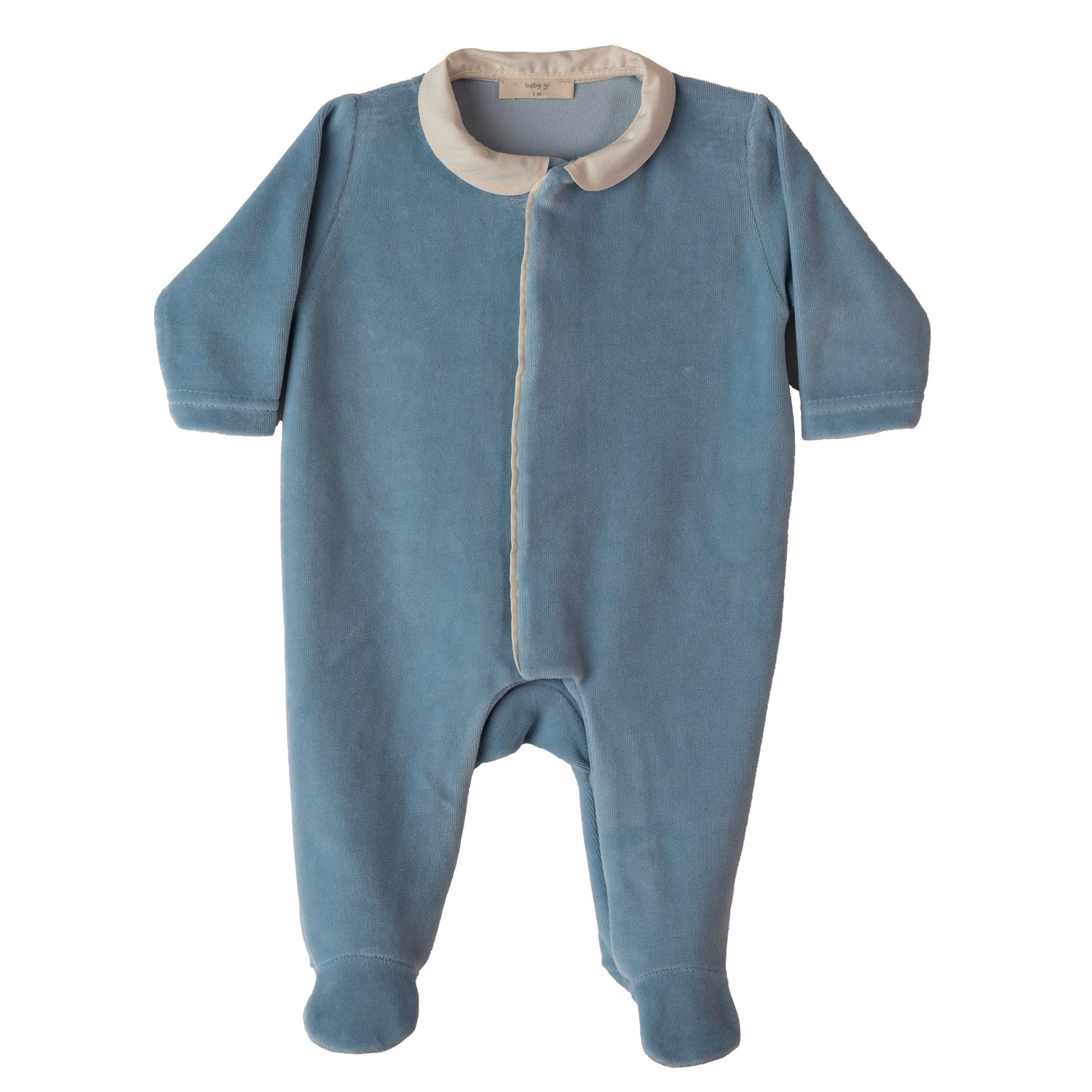 Pyjama bébé en velours - stone blue