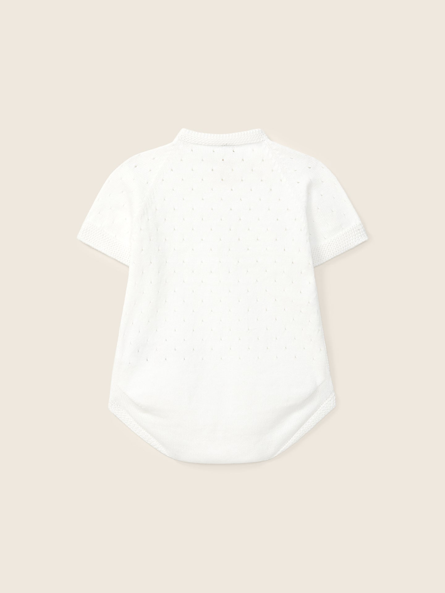 Combi-short à manches courtes tricoté en coton biologique