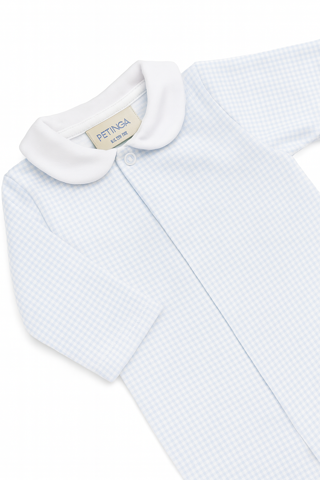 Pyjama bébé garçon en coton - vichy bleu
