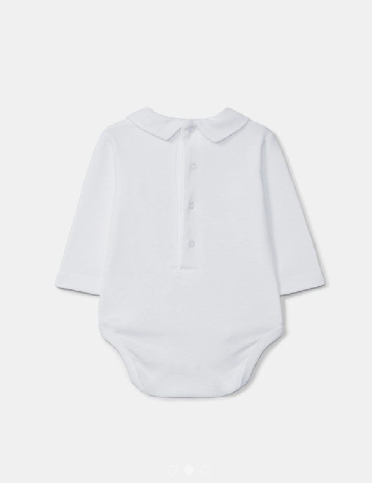 Body bébé blanc à col brodé – Petites voitures bleues